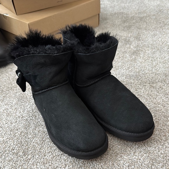 UGG Black Winter Boots with rhinestones - Picture 3 of 3